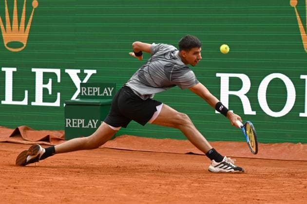 ALEXEI POPYRIN, Tennis Rolex Monte-Carlo Masters 2024, azione, action, single shot TENNIS ROLEX MONTE-CARLO MASTERS 2024
