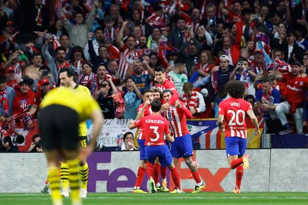 Atletico Madrid team group, Mannschaftsbild, Totale (Atletico), APRIL 10, 2024 - Football Soccer : UEFA Champions League round of 8 1st leg match between Atletico de Madrid 2-1 Borussia Dortmund at Estadio Metropolitano in Madrid, Spain. Noxthirdxpartyxsales  (249753367)