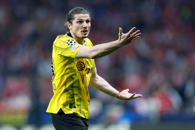 Marcel Sabitzer (Dortmund), APRIL 10, 2024 - Football Soccer : UEFA Champions League round of 8 1st leg match between Atletico de Madrid 2-1 Borussia Dortmund at Estadio Metropolitano in Madrid, Spain. Noxthirdxpartyxsales  (249753455)