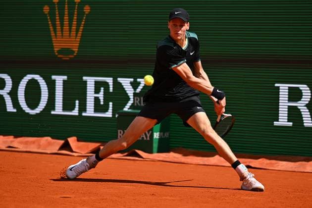 Monaco Rolex Masters Jannik Sinner (ITA) during his first round match at the Monaco Rolex Masters in Monte Carlo, on April, 10, 2024. Photo by Corinne Dubreuil ABACAPRESS.COM MONACO Monaco  Copyright: xDubreuilxCorinne ABACAx