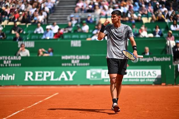 Monaco Rolex Masters Alexei Popyrin (AUS) during his second round match at the Monaco Rolex Masters in Monte Carlo, on April, 10, 2024. Photo by Corinne Dubreuil ABACAPRESS.COM MONACO Monaco  Copyright: xDubreuilxCorinne ABACAx