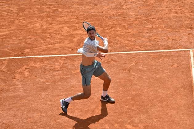 Tennis - Rolex Monte Carlo 2024 - ATP, Tennis Herren - Karen Khachanov - Russie TENNIS - Rolex Monte Carlo 2024 - MC - 11 04 2024 ChrysleneCaillaud Panoramic 