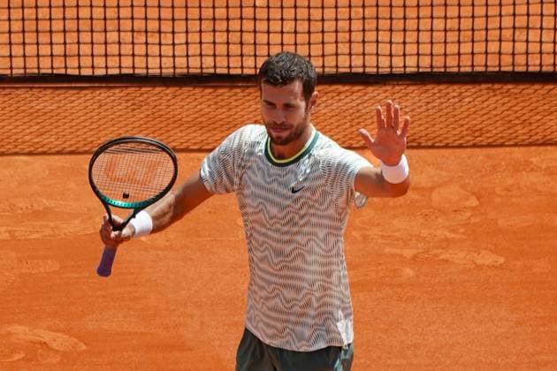 Karen Khachanov (Russie) TENNIS : Monaco Rolex Master 1000 - 8eme de finale - Monaco - 11 04 2024 NorbertScanella Panoramic 