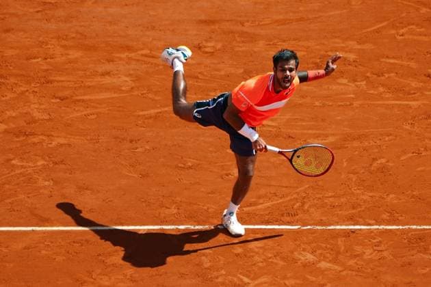Sumit Nagal (Inde) TENNIS : Monaco Rolex Master 1000 - 8eme de finale - Monaco - 11 04 2024 NorbertScanella Panoramic 