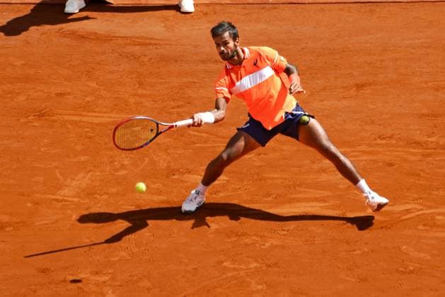 Sumit Nagal (Inde) TENNIS : Monaco Rolex Master 1000 - 8eme de finale - Monaco - 11 04 2024 NorbertScanella Panoramic 