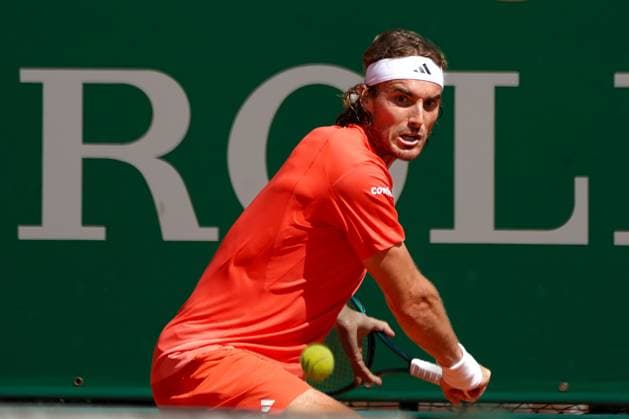 Stefanos Tsisipas (Grece) TENNIS : Monaco Rolex Master 1000 - 8eme de finale - Monaco - 11 04 2024 NorbertScanella Panoramic 