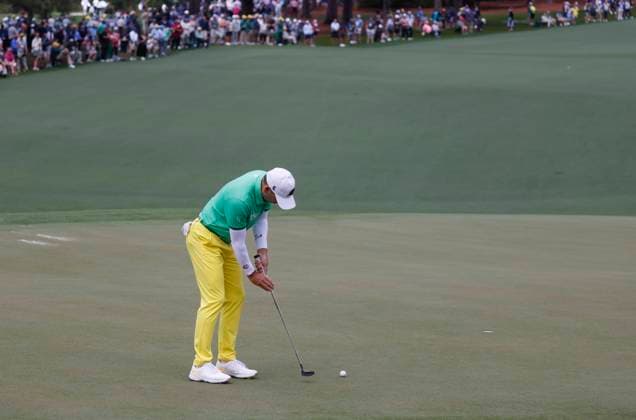 Spain s Sergio Garcia putts on the second green during the first round of the Masters Tournament at Augusta National Golf Club in Augusta, Georgia on Thursday, April 11, 2024.  AUG20240411520 TANNENxMAURY