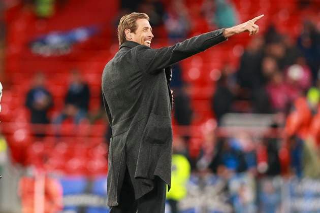Former Liverpool player turned pundit Peter Crouch , UEFA Europa League 2023 2024 - Quarter-finals First Leg, Liverpool FC vs Atalanta, Anfield, April 11, 2024, Liverpool, United Kingdom.