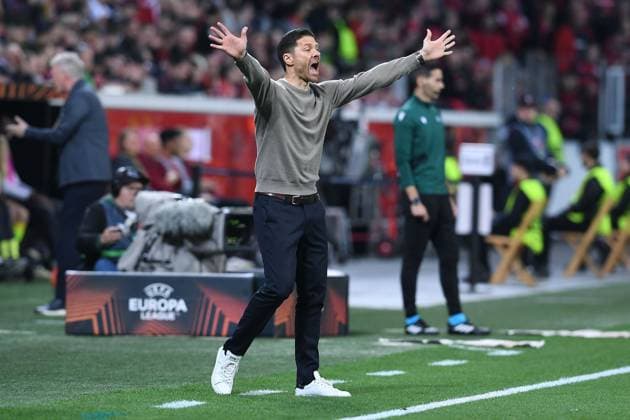 Fußball Europa League Viertelfinale Bayer 04 Leverkusen - FC West Ham United am 11.04.2024 in der BayArena in Leverkusen Xabi Alonso ( Trainer Cheftrainer Leverkusen )