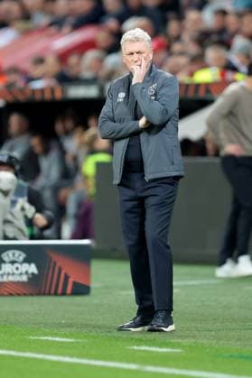 Cheftrainer David Moyes (West Ham United) beim Spiel der Europa League (Viertelfinale-Hinspiel) Bayer 04 Leverkusen - West Ham United. Copyright: Thomas Pakusch