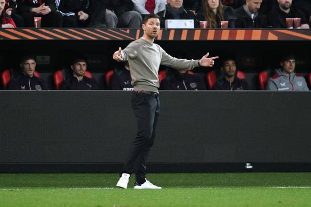 Trainer Xabi Alonso (Bayer 04 Leverkusen) 11.04.2024, Fussball Europa League, Saison 2023 2024, Viertelfinale Hinspiel, Bayer 04 Leverkusen - West Ham United Leverkusen BayArena Nordrhein Westfalen Deutschland