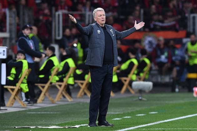 Fußball Europa League Viertelfinale Bayer 04 Leverkusen - FC West Ham United am 11.04.2024 in der BayArena in Leverkusen David Moyes ( Trainer Cheftrainer West Ham )