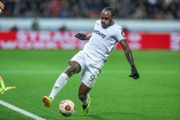 11.04.2024, Fussball, Europa League, Saison 2023 2024, Bayer Leverkusen - West Ham United, Michail Antonio (West Ham United) Leverkusen BayArena NRW Deutschland xRHR-FOTO TRx Copyright: RHR-FOTOx RHR-FOTO TR