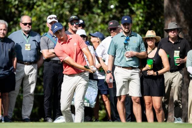 240411 Ludvig Aberg of Sweden during the first round of the 2024 Masters Golf Tournament on April 11, 2024 in Augusta. Photo: Petter Arvidson BILDBYRAN kod PA PA0792 bbeng golf masters the masters augusta us masters Copyright: PETTERxARVIDSON BB240411PA056