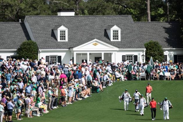 240411 Ludvig Aberg of Sweden during the first round of the 2024 Masters Golf Tournament on April 11, 2024 in Augusta. Photo: Petter Arvidson BILDBYRAN kod PA PA0792 bbeng golf masters the masters augusta us masters Copyright: PETTERxARVIDSON BB240411PA054
