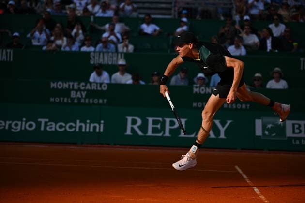 Monaco Rolex Masters Jannik Sinner (ITA) during his second round match at the Monaco Rolex Masters in Monte Carlo, on April, 11, 2024. Photo by Corinne Dubreuil ABACAPRESS.COM Monaco Monaco  Copyright: xDubreuilxCorinne ABACAx