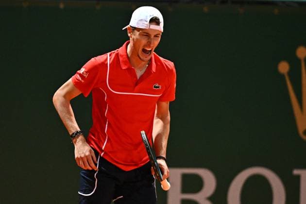 Monaco Rolex Masters Ugo Humbert (FRA) during hissecond round match at the Monaco Rolex Masters in Monte Carlo, on April, 11, 2024. Photo by Corinne Dubreuil ABACAPRESS.COM Monaco Monaco  Copyright: xDubreuilxCorinne ABACAx