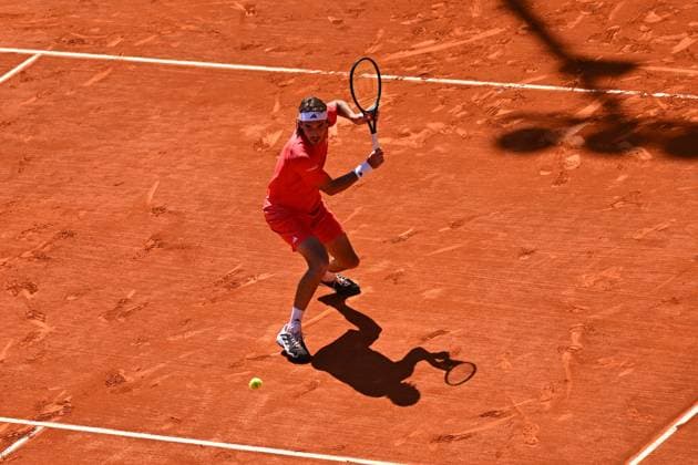 Monaco Rolex Masters Stefanos Tsitsipas (GRE) during his second round match at the Monaco Rolex Masters in Monte Carlo, on April, 11, 2024. Photo by Corinne Dubreuil ABACAPRESS.COM Monaco Monaco  Copyright: xDubreuilxCorinne ABACAx
