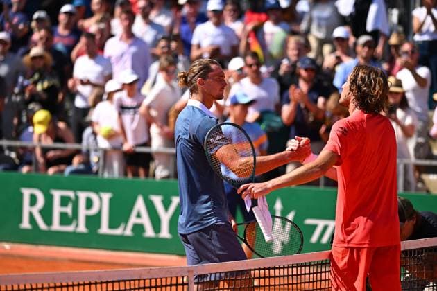 Monaco Rolex Masters Stefanos Tsitsipas (GRE) during his second round match at the Monaco Rolex Masters in Monte Carlo, on April, 11, 2024. Photo by Corinne Dubreuil ABACAPRESS.COM Monaco Monaco  Copyright: xDubreuilxCorinne ABACAx