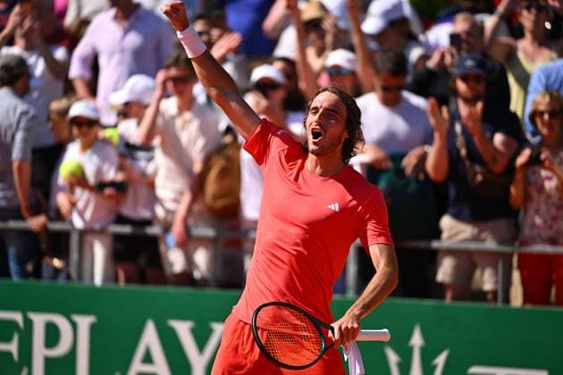 Monaco Rolex Masters Stefanos Tsitsipas (GRE) during his second round match at the Monaco Rolex Masters in Monte Carlo, on April, 11, 2024. Photo by Corinne Dubreuil ABACAPRESS.COM Monaco Monaco  Copyright: xDubreuilxCorinne ABACAx