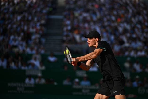 Monaco Rolex Masters Jannik Sinner (ITA) during his second round match at the Monaco Rolex Masters in Monte Carlo, on April, 11, 2024. Photo by Corinne Dubreuil ABACAPRESS.COM Monaco Monaco  Copyright: xDubreuilxCorinne ABACAx