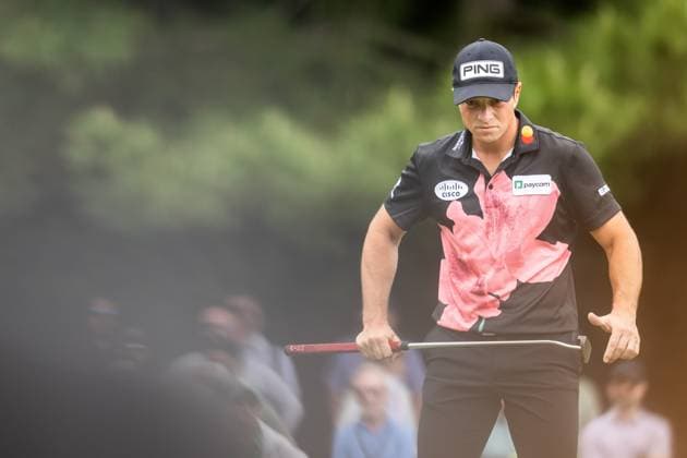 240411 Viktor Hovland of Norway during the first round of the 2024 Masters Golf Tournament on April 11, 2024 in Augusta. Photo: Petter Arvidson BILDBYRAN kod PA PA0792 bbeng golf masters the masters Augusta us masters Copyright: PETTERxARVIDSON BB240411PA203