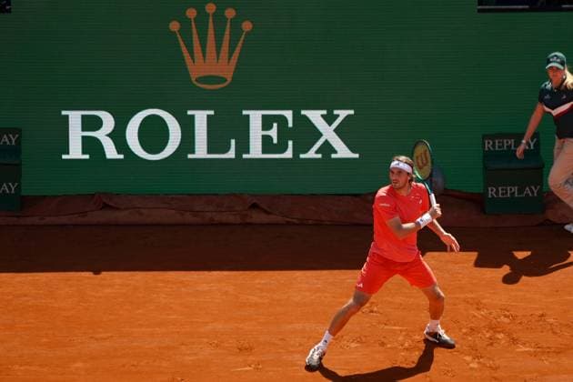 Stefanos Tsisipas (Grece) TENNIS : Monaco Rolex Masters - 1 4 de finale - Monaco - 12 04 2024 NorbertScanella Panoramic 