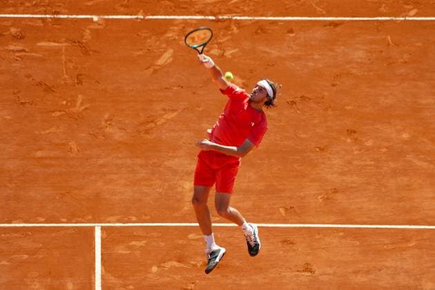 Stefanos Tsisipas (Grece) TENNIS : Monaco Rolex Masters - 1 4 de finale - Monaco - 12 04 2024 NorbertScanella Panoramic 
