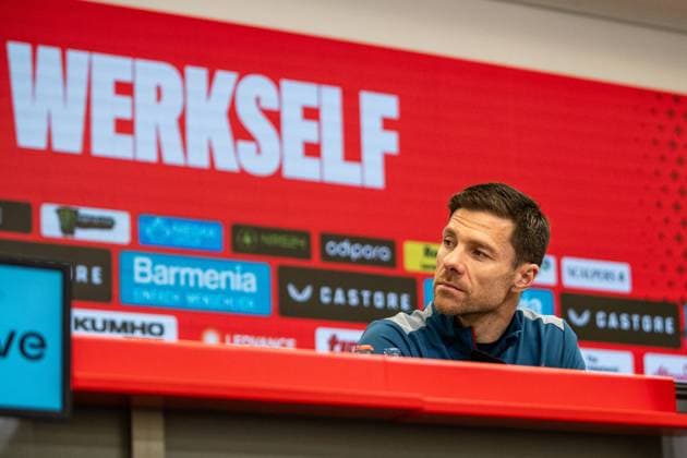 Sport Bilder des Tages Bayer 04 Leverkusen, Pressekonferenz; 12.04.2024 Xabi Alonso (Cheftrainer, Bayer 04 Leverkusen) Bayer 04 Leverkusen, Pressekonferenz; 12.04.2024 Copyright: xBEAUTIFULxSPORTS Buriakovx