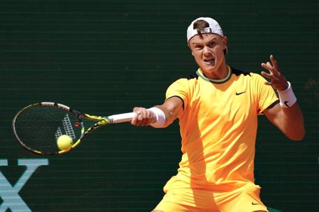 Holger Rune (Danemark) TENNIS : Monaco Rolex Masters - 1 4 de finale - Monaco - 12 04 2024 NorbertScanella Panoramic 