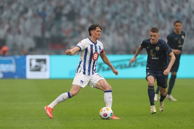 12.04.2024, xtgx, Fussball 2. Bundesliga, Hertha BSC - Hansa Rostock emspor, v.l. Fabian Reese (Hertha, 11) (DFL DFB REGULATIONS PROHIBIT ANY USE OF PHOTOGRAPHS as IMAGE SEQUENCES and or QUASI-VIDEO) Berlin