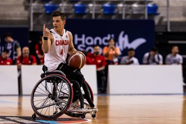 2024 IWBF Men’s Repechage: Kanda - Niederlande; 12.04.2024 Nikola Goncin (Kanada, 4) gestikuliert 2024 IWBF Men’s Repechage: Kanda - Niederlande, Azur Arena, Antibes Copyright: xBEAUTIFULxSPORTS Wunderlx