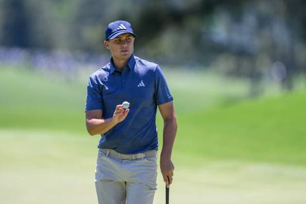 240412 Ludvig Aberg of Sweden during the second round of the 2024 Masters Golf Tournament on April 12, 2024 in Augusta. Photo: Petter Arvidson BILDBYRAN kod PA PA0793 bbeng golf masters the masters augusta us masters Copyright: PETTERxARVIDSON BB240412PA052