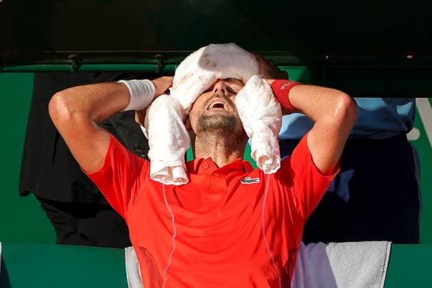 Novak Djokovic (Serbie) TENNIS : Monaco Rolex Masters - 1 4 de finale - Monaco - 12 04 2024 NorbertScanella Panoramic 