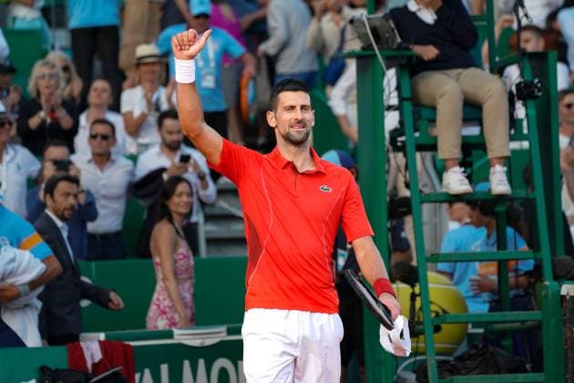 Novak Djokovic (Serbie) TENNIS : Monaco Rolex Masters - 1 4 de finale - Monaco - 12 04 2024 NorbertScanella Panoramic 