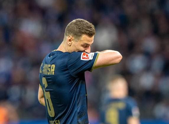 Fussball, Herren, Saison 2023 2024, 2. Bundesliga (29. Spieltag), Hertha BSC - F.C. Hansa Rostock, Dennis Dressel (Hansa Rostock), 12.04. 2024,