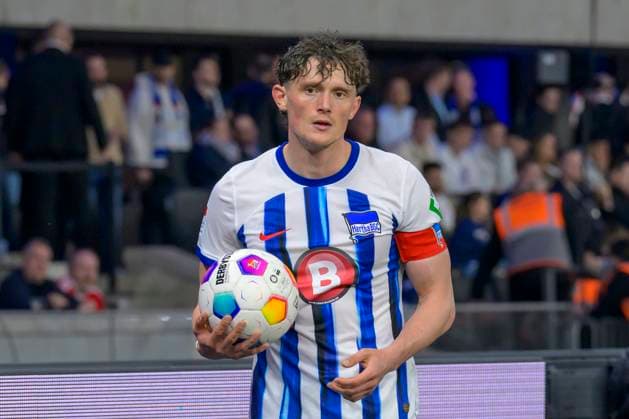Fabian Reese (Hertha BSC, 11), Hertha BSC - FC Hansa Rostock, 2. Bundesliga, Fussball, DFB, Spielzeit 2023 2024, 29. Spieltag, Olympia - Stadion Berlin, DFB DFL REGULATIONS PROHIBIT ANY USE OF PHOTOGRAPHS AS IMAGE SEQUENCES AND OR QUASI-VIDEO, 12.04. 2024,