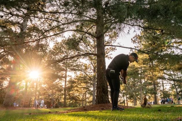 240412 Wyndham Clark of the United States during the second round of the 2024 Masters Golf Tournament on April 12, 2024 in Augusta. Photo: Petter Arvidson BILDBYRAN kod PA PA0793 bbeng golf masters the masters Augusta us masters Copyright: PETTERxARVIDSON BB240412PA111