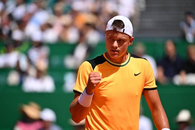 Monaco Rolex Masters Holger Rune (DEN) during his quarter final round match at the Monaco Rolex Masters in Monte Carlo, on April, 12, 2024. Photo by Corinne Dubreuil ABACAPRESS.COM Monaco Monaco  Copyright: xDubreuilxCorinne ABACAx