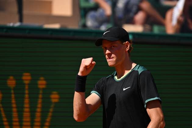 Monaco Rolex Masters Jannik Sinner (ITA) during his quarter final round match at the Monaco Rolex Masters in Monte Carlo, on April, 12, 2024. Photo by Corinne Dubreuil ABACAPRESS.COM Monaco Monaco  Copyright: xDubreuilxCorinne ABACAx