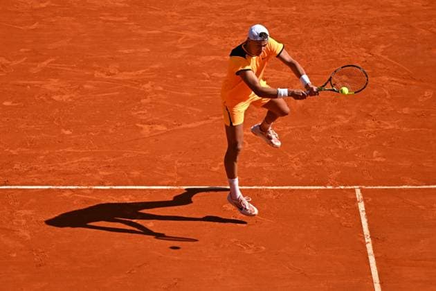 Monaco Rolex Masters Holger Rune (DEN) during his quarter final round match at the Monaco Rolex Masters in Monte Carlo, on April, 12, 2024. Photo by Corinne Dubreuil ABACAPRESS.COM Monaco Monaco  Copyright: xDubreuilxCorinne ABACAx