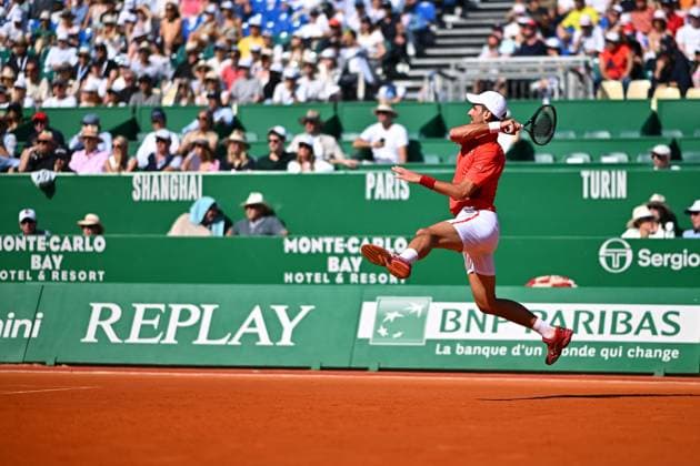 Monaco Rolex Masters Novak Djokovic (SRB) during his quarter final round match at the Monaco Rolex Masters in Monte Carlo, on April, 12, 2024. Photo by Corinne Dubreuil ABACAPRESS.COM Monaco Monaco  Copyright: xDubreuilxCorinne ABACAx