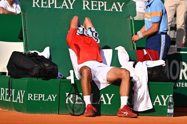 Monaco Rolex Masters Novak Djokovic (SRB) during his quarter final round match at the Monaco Rolex Masters in Monte Carlo, on April, 12, 2024. Photo by Corinne Dubreuil ABACAPRESS.COM Monaco Monaco  Copyright: xDubreuilxCorinne ABACAx