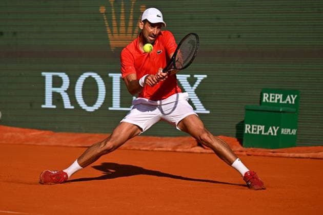 Monaco Rolex Masters Novak Djokovic (SRB) during his quarter final round match at the Monaco Rolex Masters in Monte Carlo, on April, 12, 2024. Photo by Corinne Dubreuil ABACAPRESS.COM Monaco Monaco  Copyright: xDubreuilxCorinne ABACAx