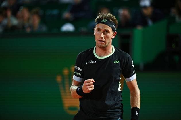 Monaco Rolex Masters Casper Ruud (NOR) during his quarter final round match at the Monaco Rolex Masters in Monte Carlo, on April, 12, 2024. Photo by Corinne Dubreuil ABACAPRESS.COM Monaco Monaco  Copyright: xDubreuilxCorinne ABACAx