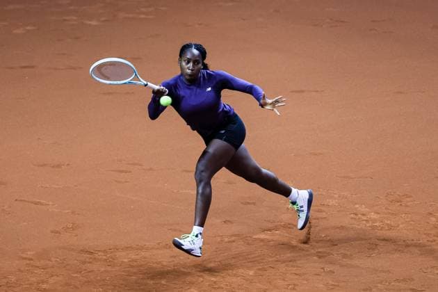 Coco Gauff beim Training during training Porsche Tennis Grand Prix GP Stuttgart 2024, Porsche-Arena, 13.04.2024 GER Porsche Tennis Grand Prix GP Stuttgart 2024 Porsche-Arena, 13.04.2024 Stuttgart Copyright: xEibner-Pressefoto RogerxBuerkex EP