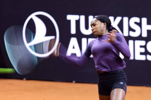 Coco Gauff beim Training during training Porsche Tennis Grand Prix GP Stuttgart 2024, Porsche-Arena, 13.04.2024 GER Porsche Tennis Grand Prix GP Stuttgart 2024 Porsche-Arena, 13.04.2024 Stuttgart Copyright: xEibner-Pressefoto RogerxBuerkex EP