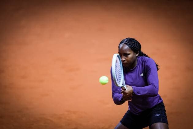 Coco Gauff beim Training during training Porsche Tennis Grand Prix GP Stuttgart 2024, Porsche-Arena, 13.04.2024 GER Porsche Tennis Grand Prix GP Stuttgart 2024 Porsche-Arena, 13.04.2024 Stuttgart Copyright: xEibner-Pressefoto RogerxBuerkex EP