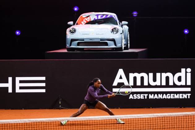 Coco Gauff beim Training during training Porsche Tennis Grand Prix GP Stuttgart 2024, Porsche-Arena, 13.04.2024 GER Porsche Tennis Grand Prix GP Stuttgart 2024 Porsche-Arena, 13.04.2024 Stuttgart Copyright: xEibner-Pressefoto RogerxBuerkex EP