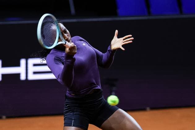 Coco Gauff beim Training during training Porsche Tennis Grand Prix GP Stuttgart 2024, Porsche-Arena, 13.04.2024 GER Porsche Tennis Grand Prix GP Stuttgart 2024 Porsche-Arena, 13.04.2024 Stuttgart Copyright: xEibner-Pressefoto RogerxBuerkex EP
